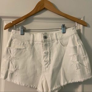 Hollister high rise white vintage relaxed shorts